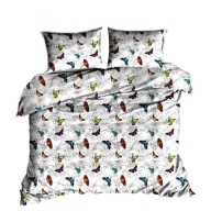 pościel bawełna lux 200x220 + 2x60x70 + 2x40x40 guzik B 298 Motylki na biał