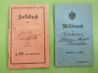 KSIĄŻECZKA WOJSKOWA SOLDBUCH + MILITARPASS 1915 r. NEISSE ( NYSA )