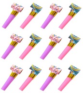 GWIZDKI ROZWIJANE TRĄBKI JEDNOROŻCE 12 SZT. URODZINOWE IMPREZOWE