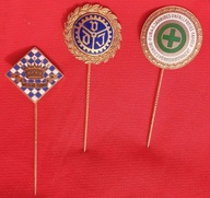 3 ORYGINALNE PRZEDWOJENNE EMALIOWANE NIEMIECKIE ODZNAKI/WPINKI