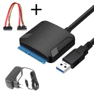 Adapter SATA III na USB 3.0 z zasilaczem 12V 2,5" / 3,5" HDD SSD + GRATIS!