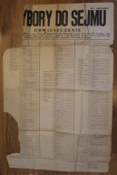 WARSZAWA, DNIA 3 LISTOPADA 1930 ROKU - WYBORY DO SEJMU - 1 - szy egzemplarz