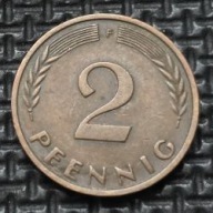 *NIEMCY [0206]*2 fenigi 1966 *F* Niemcy Zachodnie (RFN) Kłosy, Liście dębu