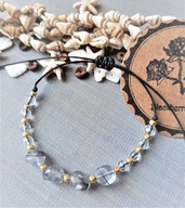 RUTYL bransoletka z szary kwarc z rutylem złote toho BlackberriesArts nr1