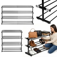 SZAFKA REGAŁ NA BUTY ROZSUWANY REGULOWANY STOJAK METALOWY 4 POZIOMY