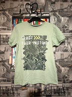 Chłopięca Koszulka Zielona T-Shirt Krótki Rękaw Nadruk Destination 158