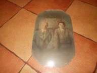 ŁADNA STARA FOTOGRAFIA Z WYPUKŁĄ SZYBĄ