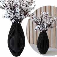 WAZON DEKORACYJNY SABI JAPANDI NIETŁUKĄCY RYFLOWANY CZARNY 20CM NA KWIATY
