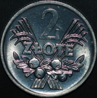 2 złote 1970 - zaokrąglony daszek 7 - menniczy egzemplarz