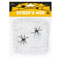 PAJĘCZYNA DEKORACJA HALLOWEEN Z PAJĄKAMI 20 GRAM BIAŁA SIEĆ PAJĄKA OZDOBA
