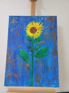 "Słonecznik" obraz malowany w ramach ogólnopolskiej akcji "Malujemy sercem"