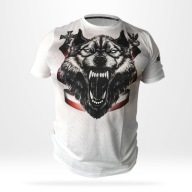 Koszulka sportowa DRY PRO -WILK biała- M męska