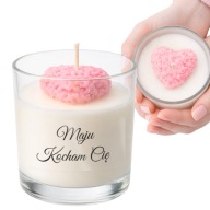 Świeczka Personalizowana TWÓJ NAPIS Serce Kocham Cię Prezent Dla Dziewczyny