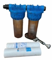 Filtr wody USTM podwójny 2 wkłady zestaw do instalacji i basenu