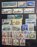 Znaczki pocztowe ZSRR CCCP statki latarnie morskie lata 1965–1986 27 szt