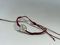 Bransoletka makramowa z żywicą epoksydową - suszone kwiaty