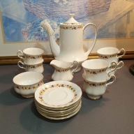 Royal Kent Golden Glory – serwis kawowy Bone China 6 osób | Anglia