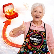 FARTUCH DLA BABCI KUCHENNY – KOLOROWY NADRUK NOWY PREZENT HIT