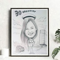 KARYKATURA ZE ZDJĘCIA 1 OSOBA A3