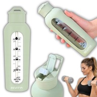 SZKLANA BUTELKA NA WODĘ BIDON SHAKER Z MIARKĄ I DZIUBKIEM SILIKONOWE ETUI