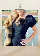 Broszka ze strusich piór Czarna