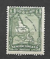 Nowa Fundlandia xx D551 mapa marynistyka MNH VF 10funtów