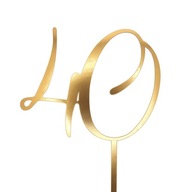 ZŁOTY TOPPER NA TORT 40 | Urodziny Rocznica Jubileusz Dekoracja
