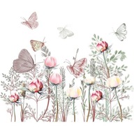 NAKLEJKI NA ŚCIANĘ, DRZWI... - KWIATY ŁĄKA I MOTYLE
