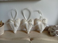 KORONKOWE SERCA SERDUSZKA ZAWIESZKI BAWEŁNA KOMPLET 3 SZTUKI