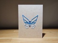 Kartka okolicznościowa - handmade - ręcznie robiona - haftowana - motyl