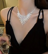NASZYJNIK KOLIA DIAMENTY Z FRĘDZLAMI sylwestrowy Z FRĘDZLAMI SYLWESTER BIB