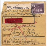 WARSZAWA -ROGOŹNO-wieś KOSINA -GENERALNE GUBERNATORSTWO -skart -obieg 1944