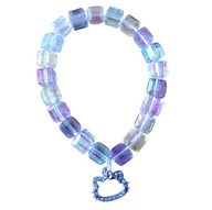 Bransoletka z opalizujących koralików i Hello Kitty