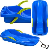 DUŻE SANKI ŚLIZG Z OPARCIEM HAMULCEM SZNURKIEM PLASTIKOWE NIEBIESKIE DZIECI