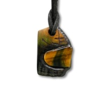 Wisiorek "Tygrysie oko" – amulet, pirografia, prezent, dla kobiety