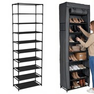 SZAFKA TEKSTYLNA NA BUTY REGAŁ GARDEROBA XXL 9 PÓŁEK 172CM ANTRACYT SOLIDNA