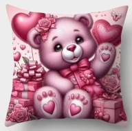 Poszewka dekoracyjna 45x45 WALENTYNKI LOVE MIŁOŚĆ