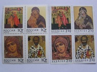Rosja - Boże Narodzenie - ikony - wyd. ze Szwecją - Mi. 273-76/ 1748-51 **