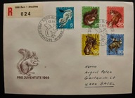 !! ZWIERZĘTA - SZWAJCARIA 1966 - KOPERTY FDC - LIST POLECONY - STAN BDB !!