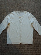 Sweter damski biały rozpinany z rękawem 3/4 r.44