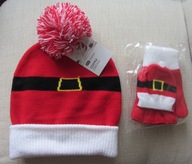 *34 WOŚP* Święta * Zestaw Mikołajowy - czapka i rękawiczki