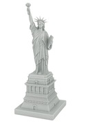 Statua Wolności USA 3D 15 cm–figurka PLA w kolorze srebrnym, bez składania