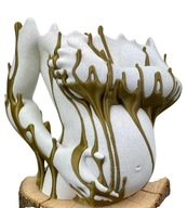 Doniczka Dekoracyjna Artystyczna Osłonka Kobieta w ciąży Biało - Złota