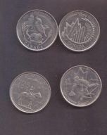 Kanada - 1/4 Dolar okolicznościowe - miks - zestaw 4 monet