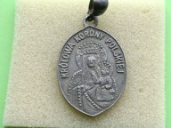 Oryginalny STARY SZKAPLERZ - KRÓLOWA KORONY POLSKIEJ - Z SYMBOLEM LILIJKI