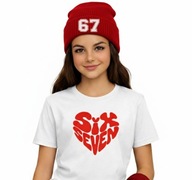 Koszulka dziecięca Walentynki 67 Six Seven Serce biała152-161 12-13