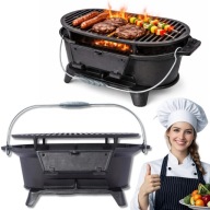 HIBACHI GRILL WĘGLOWY ŻELIWNY RUSZT OGRODOWY OKRĄGŁY MAŁY MINI PRZENOŚNY