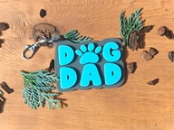 Brelok DOG DAD (Psi Tata) – szaro-niebieski | prezent dla właściciela psa