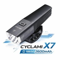 Lampka rowerowa przednia CYCLAMI X7 1000lm USBC + akumulator 18650 2600mAh