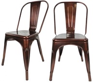 Krzesło kawiarniane metalowe loft CORSICA TOLIX do ogrodu / taras miedziany